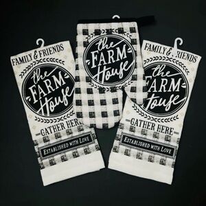 Farmhouse Kitchen Towels & Oven Mitt Set